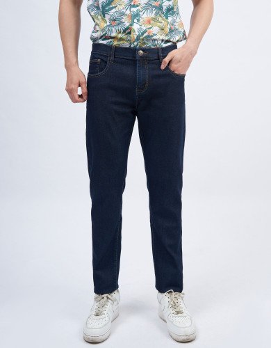 Quần jeans nam dáng slim màu xanh đen 3002C