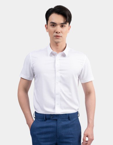Áo sơ mi ngắn tay nam màu trắng 4001W