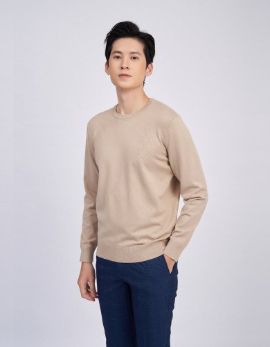 Áo len nam họa tiết màu vàng chanh 2001C